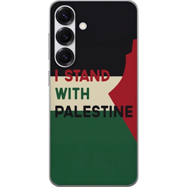 Samsung Galaxy S25 Genomskinligt Skal Stand with Palestine – solidaritetsdesign med starkt budskap
