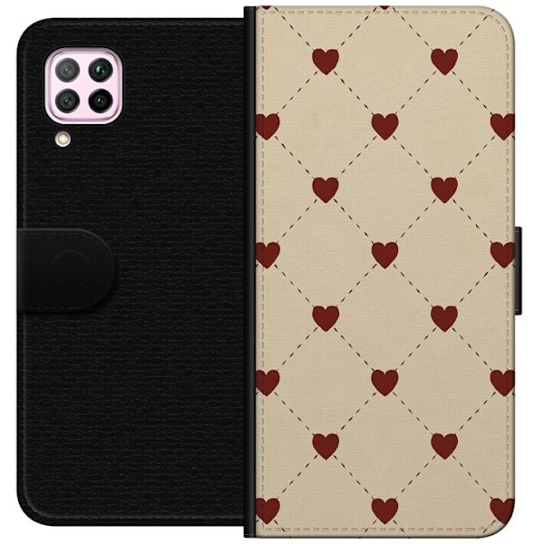 Huawei P40 lite Tegnebogsetui Hjertegitter