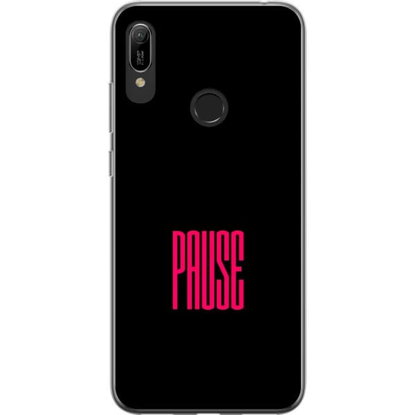 Kompatibelt Mobildeksel til Huawei Y6 (2019) Pause text svart