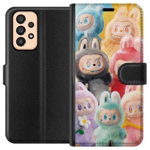 Samsung Galaxy A33 5G Plånboksfodral Labubu Sketch Style – Handritat monster i tusch