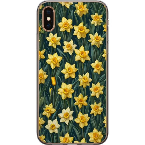 Kompatibelt Mobildeksel til Apple iPhone XS Gula påskliljor gul