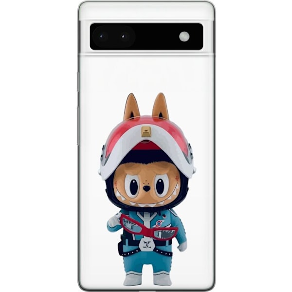 Google Pixel 6a Läpinäkyvä kuori How2work Labubu hirviöt x Ultraman Blue -hahmo