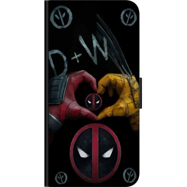Kompatibelt Lommeboketui til Samsung Galaxy A20s Deadpool & Wolverine Kjærlighet