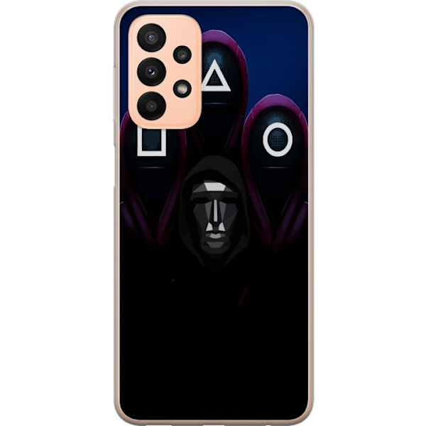 Samsung Galaxy A23 Genomskinligt Skal Squid Game Säsong 3 Nya Ikoner Populär Serie TV Motiv Asiatisk Drama Trend Ikoniskt Grafisk Design