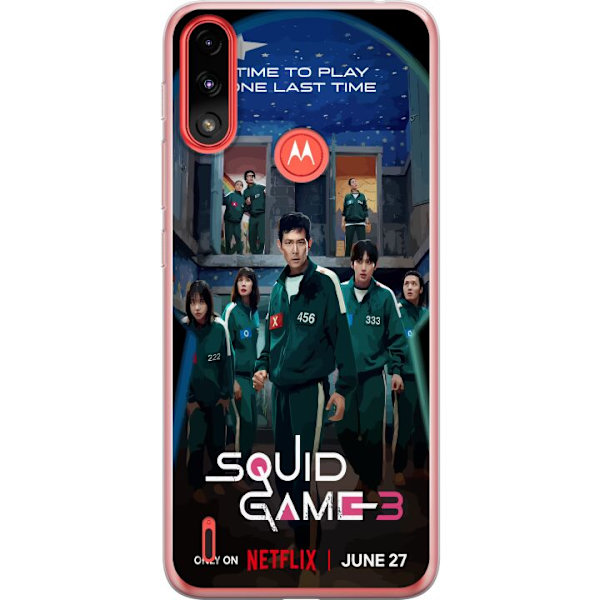 Motorola Moto E7 Power Läpinäkyvä kuori Squid Game Kausi 3 TV-sarjan hahmot Suositut TV-sarja Motiivit Ikoni Jännitys Draama Aasialainen suunnitte