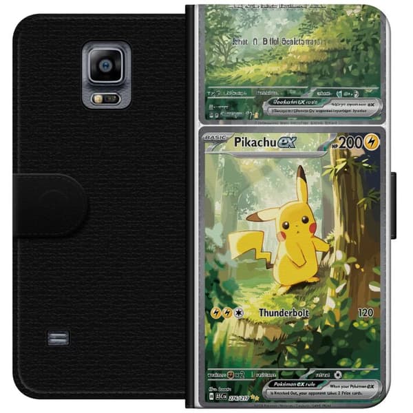 Kompatibel Tegnebogsetui til Samsung Galaxy Note 4 Pikachu grøn