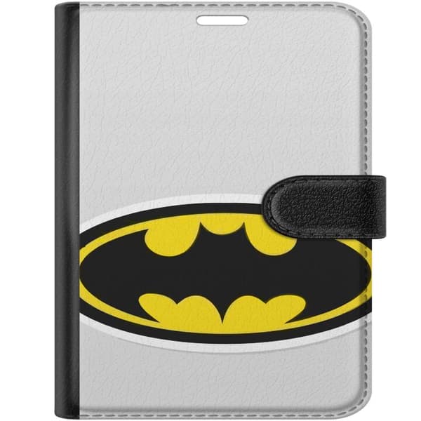 Kompatibel Tegnebogsetui til Apple iPhone Duo Sort og gul Batman-flagermussymbol, klassisk superheltemotiv sort