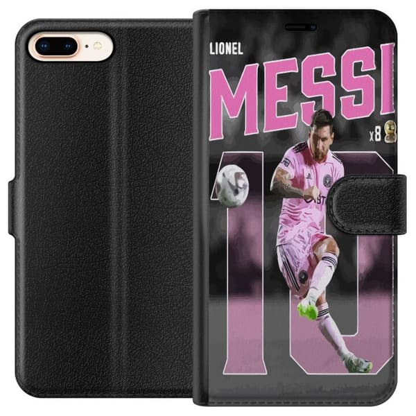 Kompatibel Tegnebogsetui til Apple iPhone 8 Plus Lionel Messi
