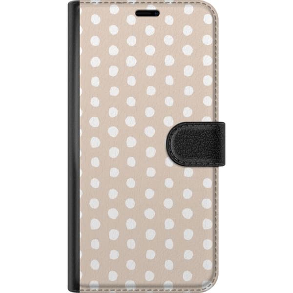 Kompatibel Tegnebogsetui til Apple iPhone 18 Pro Beige vaniljeprikker beige