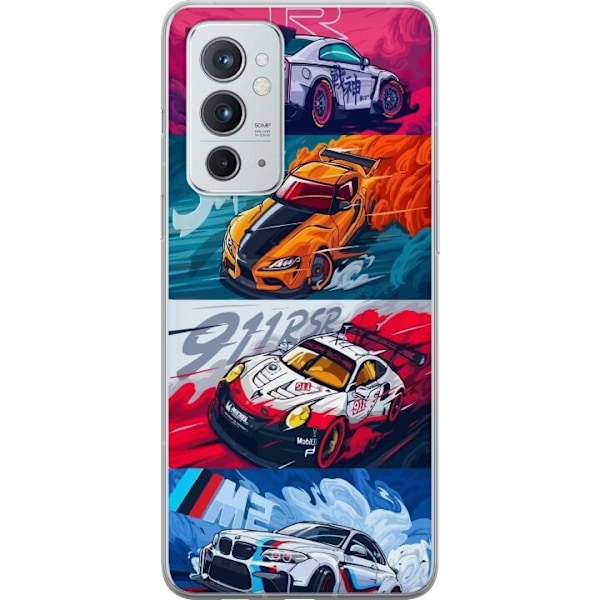OnePlus 9RT 5G Läpinäkyvä kuori Nopeat Autot - Piirretty Ku