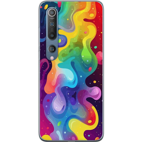 Xiaomi Mi 10 5G Genomskinligt Skal Color Splash Abstrakt Konst Design Färgstarkt Mönster Modern Populär Väggkonst Grafiskt Trend