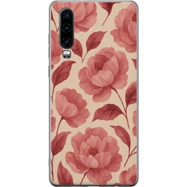 Huawei P30 Läpinäkyvä kuori Ruusun Kukinta