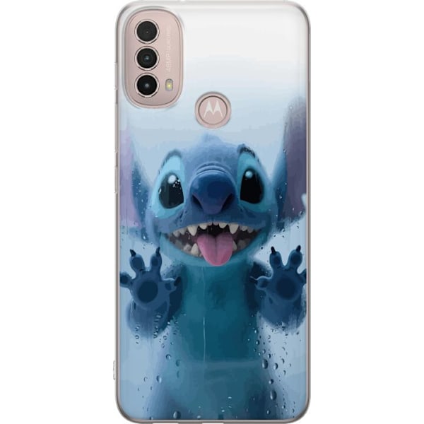 Motorola Moto E40 Genomskinligt Skal Stitch Window View – Stitch vid ett fönster i söt stil