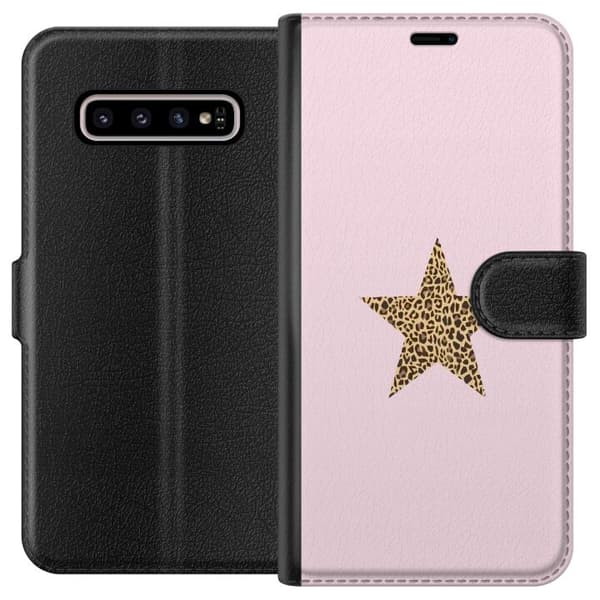 Kompatibelt Lommeboketui til Samsung Galaxy S10+ Leopard stjerne