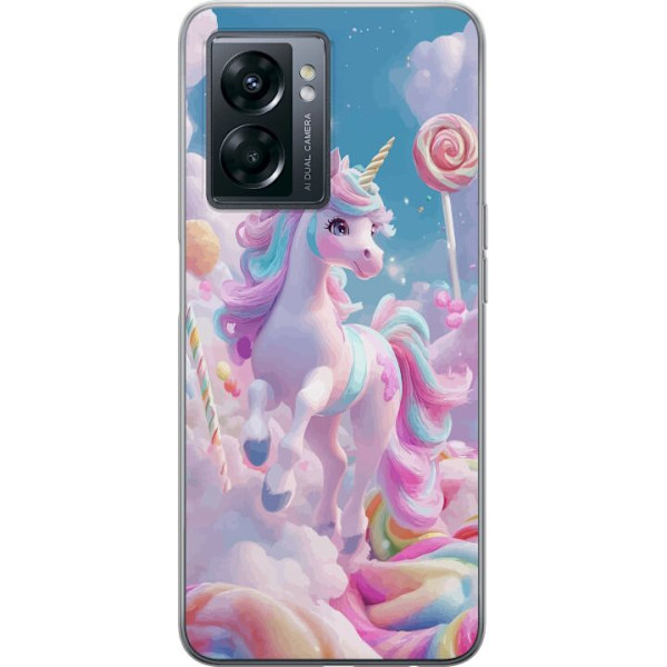 OnePlus Nord N300 Läpinäkyvä kuori Yksisarvinen Candy Pastel Kawaii Suunnittelu Söpö Suosittu Väri Graafinen Trendi Lapsen Teema Fantasia Taide