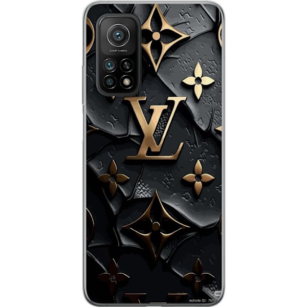 Xiaomi Mi 10T 5G Gennemsigtig cover Louis Vuitton Mørk Tilstand Design Sort Luksus Stil Mode Populær Grafisk Mønster Modeikon Luksusmærke