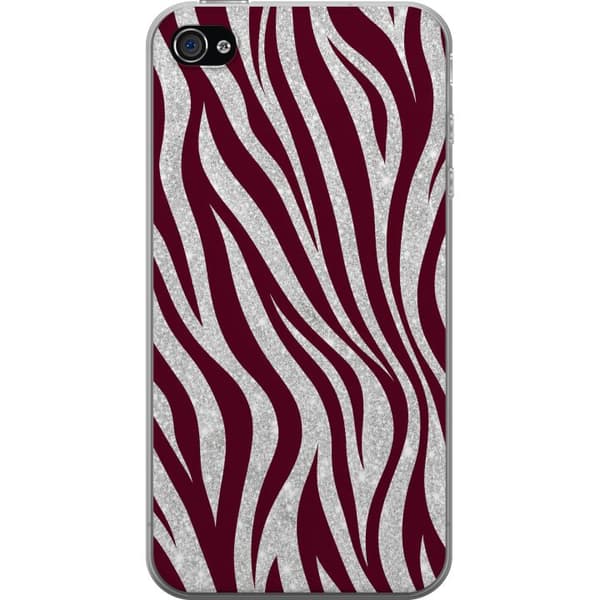 Kompatibelt Mobilskal till Apple iPhone 4s Vinröd zebra röd