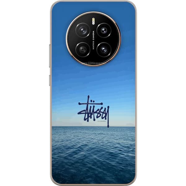 Kompatibelt Mobildeksel til Honor Magic7 Havspanorama med blå himmel og stilig surf-inspirert logo blå