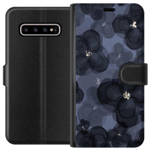 Kompatibel Tegnebogsetui til Samsung Galaxy S10+ Blomstermark