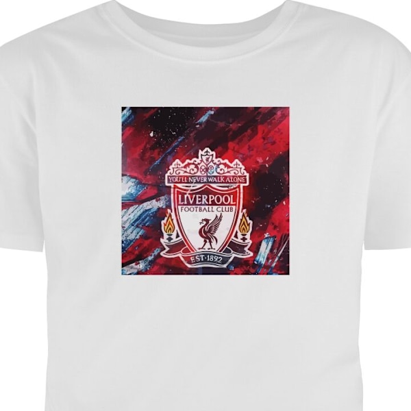 Barn-T-shirt | Bekväm T-shirt för Barn Liverpool vit 12-13 År