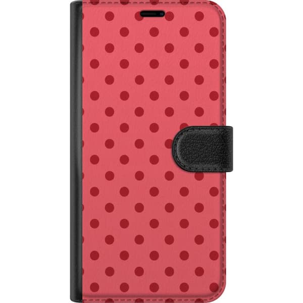 Kompatibel Tegnebogsetui til Samsung Galaxy A25 Lyserøde prikker pink
