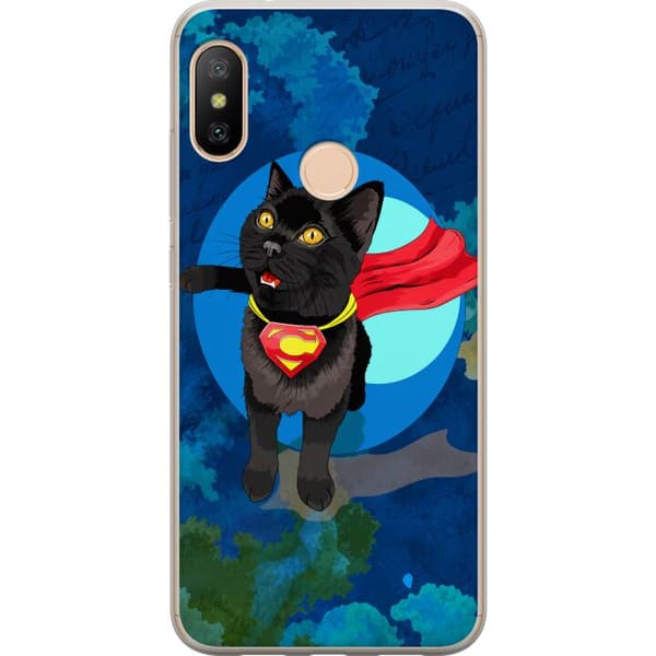 Kompatibelt Mobildeksel til Xiaomi Redmi 6 Pro Blå kattgrafikk blå