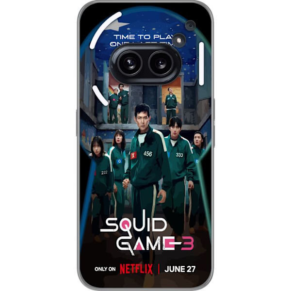 Nothing Phone (2a) Läpinäkyvä kuori Squid Game Kausi 3 TV-sarjan hahmot Suositut TV-sarja Motiivit Ikoni Jännitys Draama Aasialainen suunnittelu T