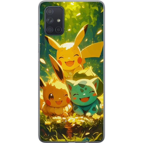 Samsung Galaxy A71 Genomskinligt Skal Pixelmonster spelstil – färgstark design för retroälskande gamers