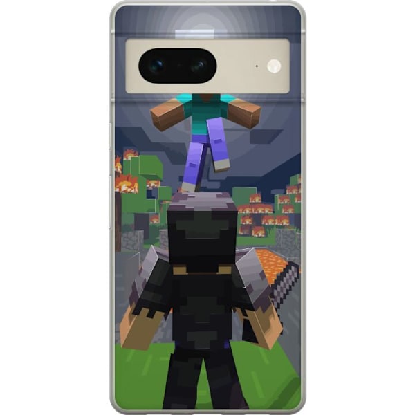 Google Pixel 7 Gjennomsiktig deksel Minecraft