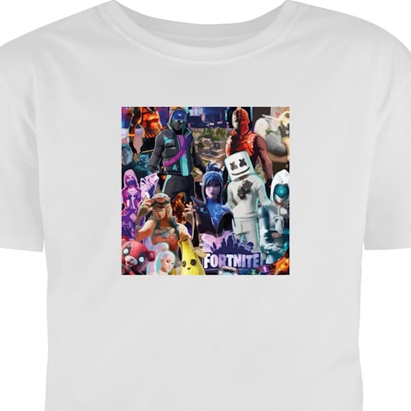 T-shirt til Voksen | Klassisk Voksen T-shirt Fortnite hvid S