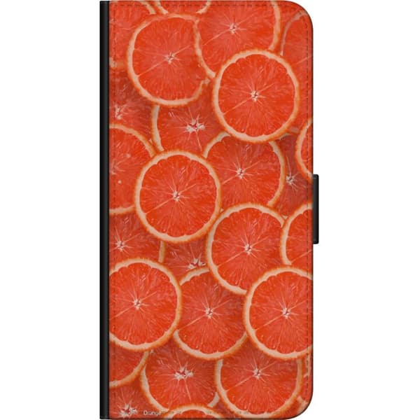 Kompatibel Tegnebogsetui til Xiaomi Redmi Note 9S Farverig mønster med saftige grapefrugtskiver i frisk og sommerlig design orange