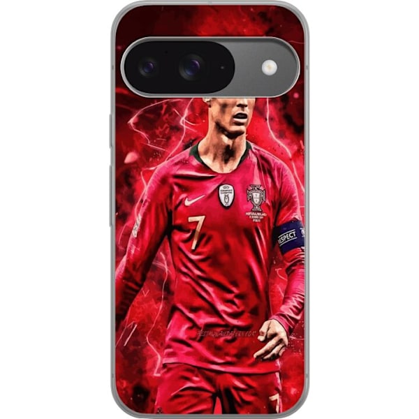 Google Pixel 9 Pro Genomskinligt Skal Ronaldo Skills – CR7 Design för Äkta Supporters