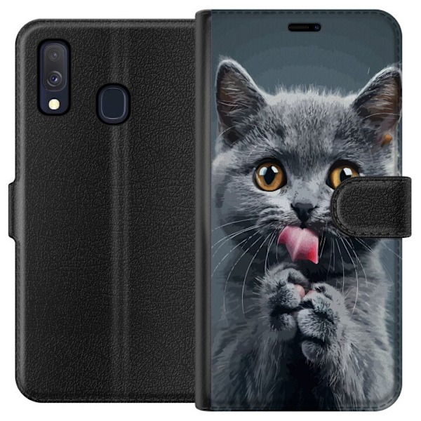 Samsung Galaxy A40 Plånboksfodral Katt