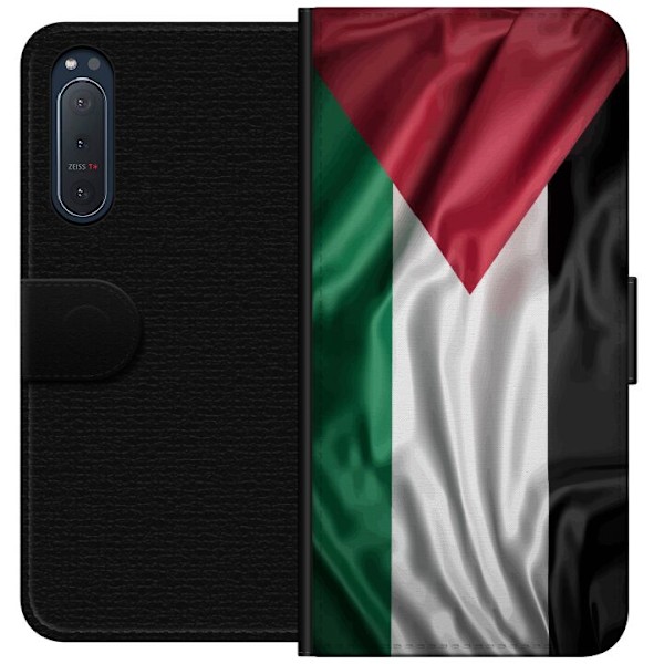 Sony Xperia 5 II Tegnebogsetui Palestinaflaget – ikonisk frihedssymbol i rød, sort, hvid og grøn