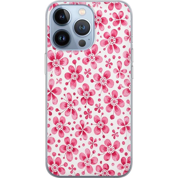 Kompatibelt Mobildeksel til Apple iPhone 13 Pro Asurblå flora