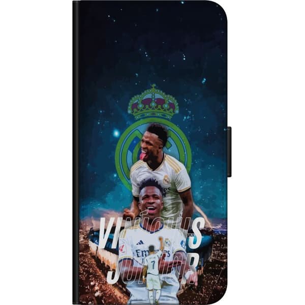 Kompatibel Tegnebogsetui til Huawei nova 8 Pro Vinícius Júnior under stjernehimmel - fodboldcollage på mørkeblå baggrund blå