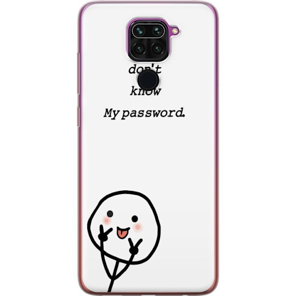 Xiaomi Redmi Note 9 Genomskinligt Skal You Don’t Know My Password – edgy textmotiv med attityd