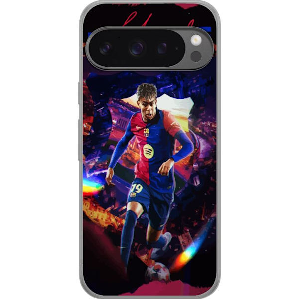 Google Pixel 9 Pro XL Gennemsigtig cover Yamal Rising Talent FC Barcelona Spiller Ung Fodboldstjerne Populært Motiv Sport Spanien Talent