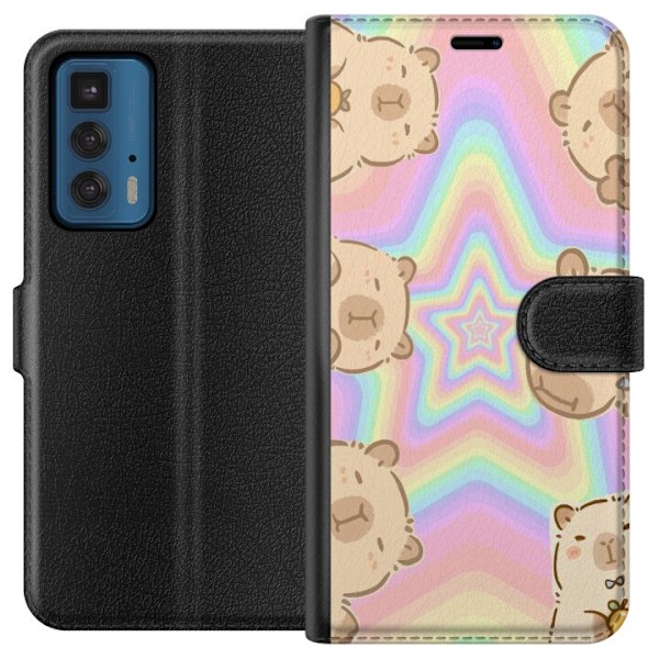 Motorola Edge 20 Pro Tegnebogsetui Kawaii Capybara Galaxy Sød