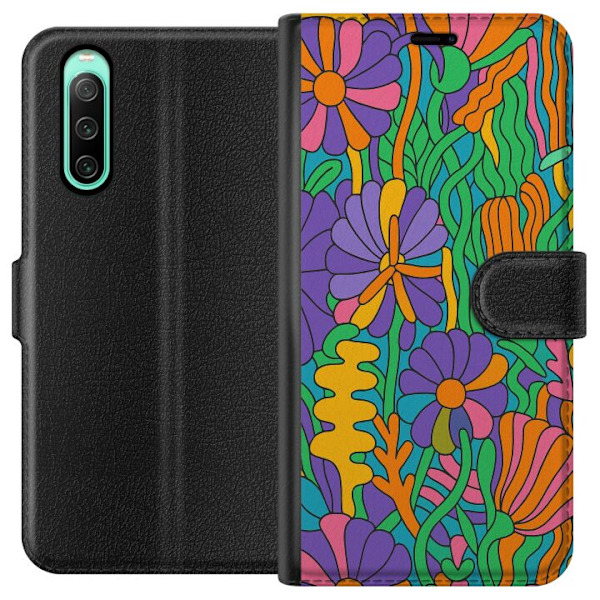 Sony Xperia 10 IV Tegnebogsetui Farveeksplosion