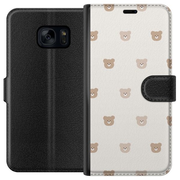 Samsung Galaxy S7 Lompakkokotelo Teddy-tausta - söpöt teddyk