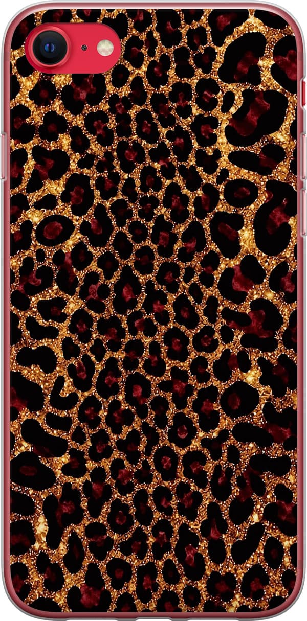 Kompatibelt Mobilskal till Apple iPhone 7 Guldfärgad glitterleopard guld
