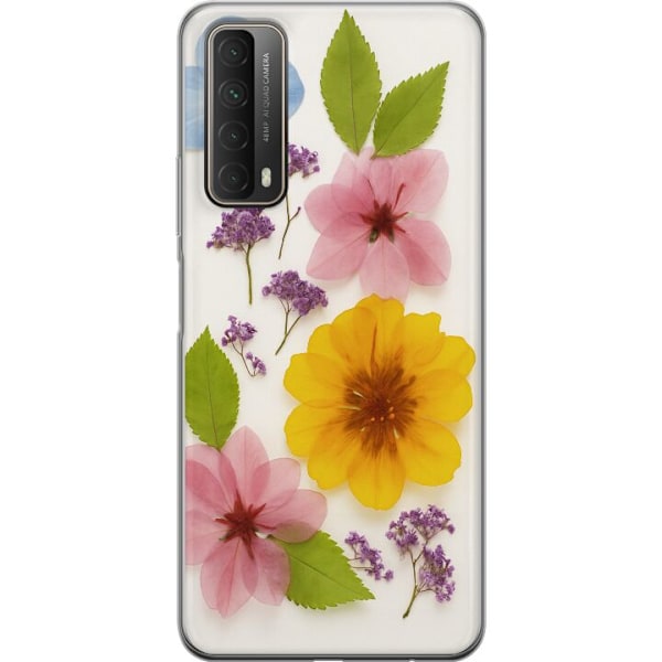 Huawei P smart 2021 Gennemsigtig cover Pressede blomster