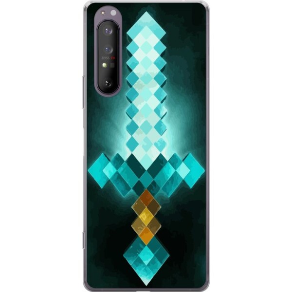 Sony Xperia 1 II Gennemsigtig cover Minecraft sværd