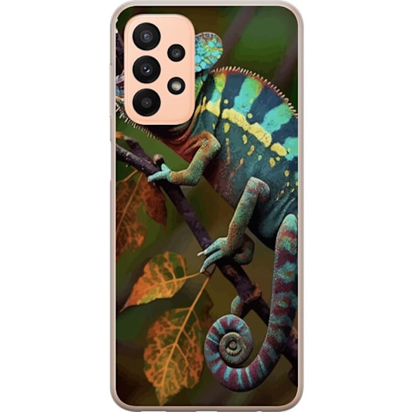 Samsung Galaxy A23 Genomskinligt Skal Ödla Grafisk Streetwear Design Djurmönster Modern Urban Stil Populärt Motiv Kreativ Art Trend