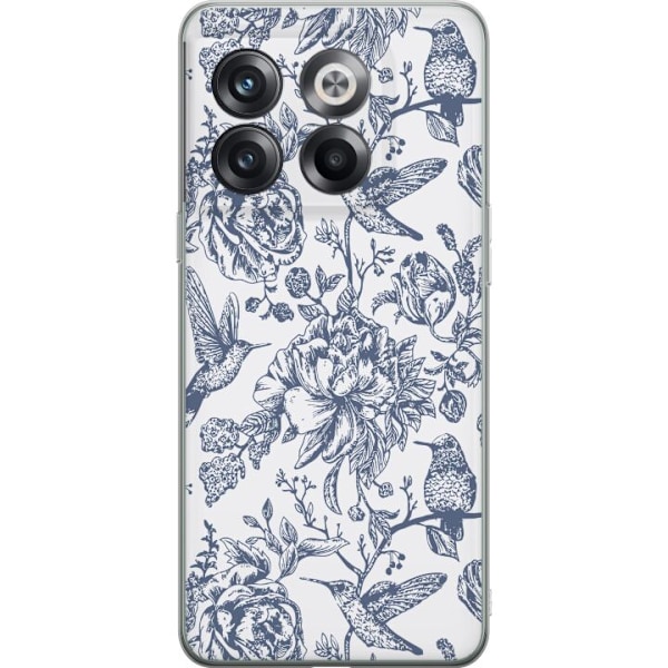 OnePlus 10T Läpinäkyvä kuori Kukat & Linnut - Romanttinen Vintage-tyylinen Kuviointi