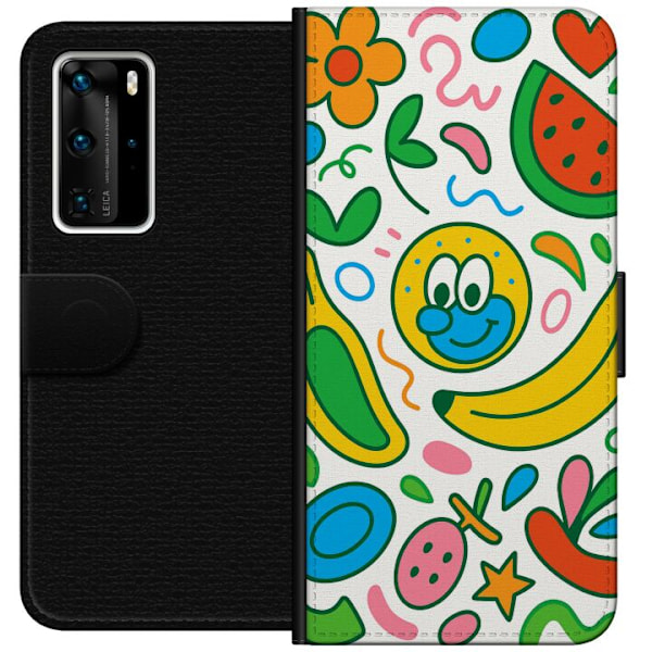 Huawei P40 Pro Tegnebogsetui Sommerfugle Slør