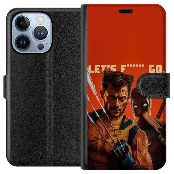 Kompatibel Tegnebogsetui til Apple iPhone 13 Pro Deadpool & Wolverine