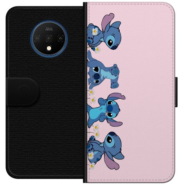 OnePlus 7T Plånboksfodral Stitch Skratt & Bus – Perfekt för Mobilskal eller Poster