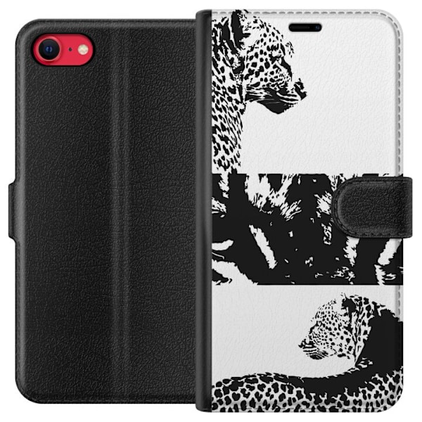 Apple iPhone 7 Lompakkokotelo Leopard Faces